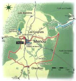 Beeld Wandelroute langs het kasteel van Menou