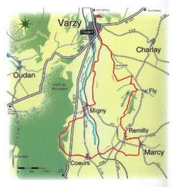 Beeld Circuit van de washuisjes,Varzy - Migny - Coeurs - Marcy - Fly - Varzy